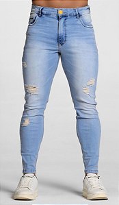 CALÇA SKINNY C/ ELASTANO DESTROYED