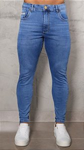 CALÇA SKINNY C/ ELASTANO LISA ESCURA