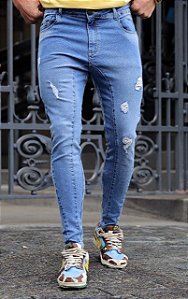 CALÇA SKINNY C/ ELASTANO DESTROYED