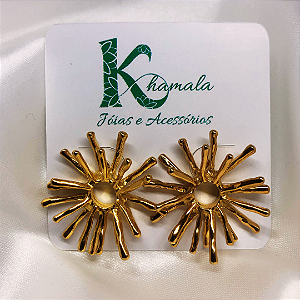 Brinco Ouriço Dourado em Aço Inoxidável - Cód.: 0009D