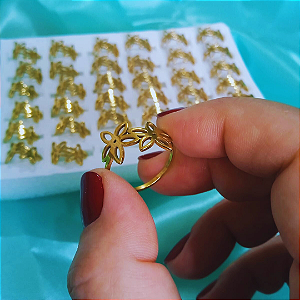 Anel Flores Dourado