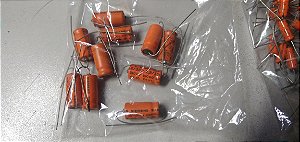 Kit 10 capacitores eletrolíticos Siemens 2,2uf x 350v Axial Original