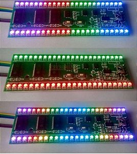Vu Led RGB Vários Programas 48 Leds - Amplificador Receiver Deck