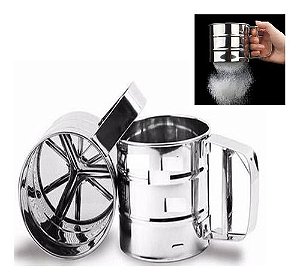 Polvilhador Em Inox Luxo Linha Caneca Farinha/açúcar Premium