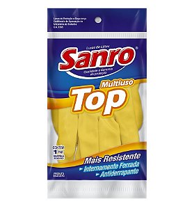 LUVA DE LATEX SANRO TOP AMARELA