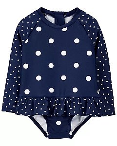 Maiô Praia Azul Poá Branca