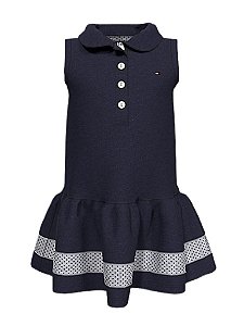 Vestido Baby Gola Polo com Calcinha Azul Marinho