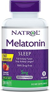 Melatonina Natrol - Fast Dissolve - Sabor Morango 5mg (90 tabletes)