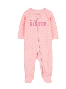 Pijama Carter's com Zíper Rosa Little Sister