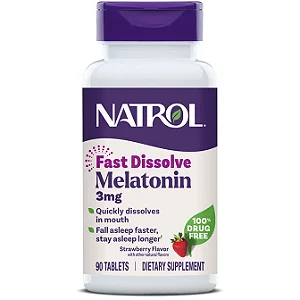 Melatonina Natrol - Fast Dissolve - Sabor Morango 3mg (90 Tabletes)