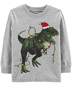Camisa Manga Longa T-Rex Natal