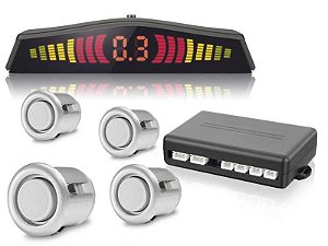 Sensor de Estacionamento 4 Pontos com Display de LED Colorido Meia Lua Universal
