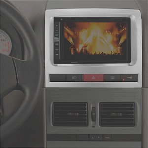 Moldura do Painel 2 Din  Fiat Palio Strada Siena Idea 2004 a 2012 Preta Encaixe Sob Medida
