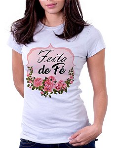 Camiseta Baby Look Básica Soft - Feita de Fé