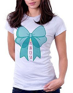 Camiseta Baby Look Básica Soft - Princesa (Laço Azul Claro)