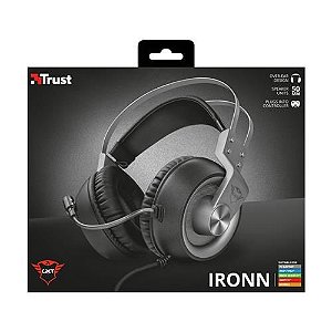 Headset Gamer Trust GXT 430 Iron, Drivers 50mm, 3.5mm, Múltiplas Plataformas, Over-ear, Preto Metálico