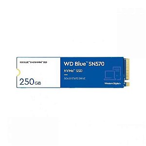SSD WD Blue SN570, 250GB, M.2 NVMe 2280, Leitura 3300MB/s e Gravação 1200MB/s