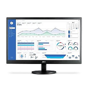 Monitor AOC E2270SWHEN 22", Full HD, 60Hz, Low Blue Mode, HDMI e VGA, Preto