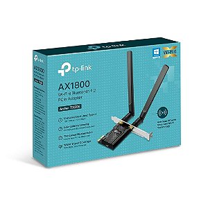 Adaptador Archer TX20E PCIE BT, AX1800, WiFi 6, Bluetooth 5.2, WPA3, 2 Antenas, Preto