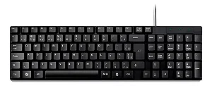 Teclado Básico ABNT2 Slim com Fio USB Preto GT 950 Goldentec