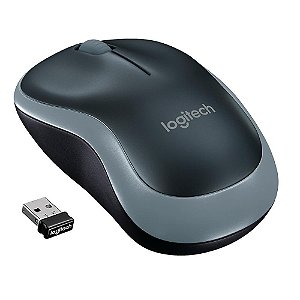 Mouse Sem Fio Logitech M185, 1000 DPI, 3 Botões, Cinza