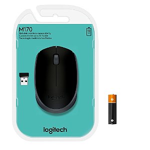 Mouse Sem Fio Logitech M170, 1000 DPI, 3 Botões, Preto