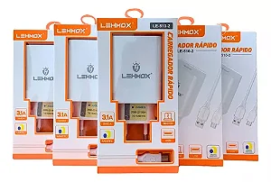 Carregador de Celular 4.1A Usb e Cabo V8 Selo Anatel Lehmox - LE-482-4