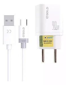 Carregador Completo Turbo 40W Duas Entradas Cabo Tipo C A'Gold CA47-4