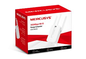Repetidor De Sinal Wireless Mercusys MW300RE, Wifi, 2.4GHz, 300Mbps, 3 Antenas Externas, botão WPS, Branco
