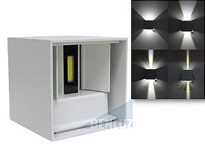 Arandela Branca Led 6W 2 Fachos Regulável Branco Frio