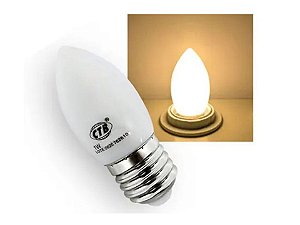 Lâmpada Led Vela 1W Branco Quente 127V