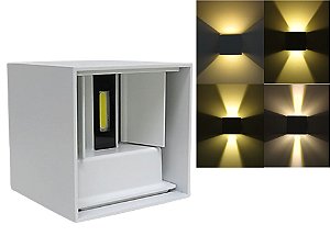 Arandela Branca Led 6W 2 Fachos Regulável Branco Quente 3500K