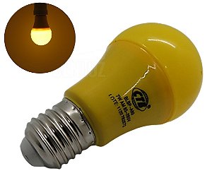 Lâmpada Bulbo LED Amarela 7W Bivolt E27
