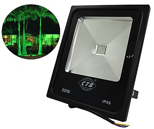 Refletor Holofote LED 50W Verde a Prova D' Água