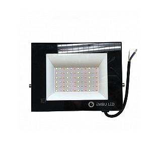 Refletor Holofote LED 100W RGB Com Controle IP66 Com Memoria de Cor