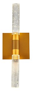 Arandela 12x33cm Dourado Metal+cristal Led 6w 3000k Bivolt