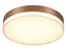 Plafon Redondo 48xh9cm Dourado Aluminio Acrilico Led 50w 2500lm 3000k Bivolt -