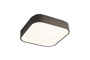 Plafon Quadrado 45x8.5cm Marrom Metal Acrilico Led 46w 2300lm 3000k Bivolt