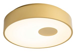 Plafon Redondo 45x8.5cm Dourado Metal Acrilico Led 35w 2300lm 3000k Bivolt