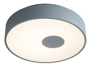 Plafon Redondo 45x8.5cm Cinza Metal Acrilico Led 35w 2300lm 3000k Bivolt