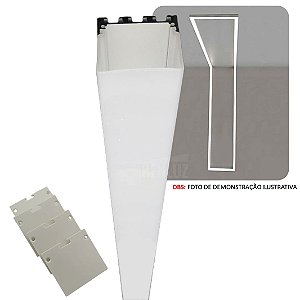 Perfil Para Fita LED Sobrepor Branco De 2M e 4CM De Largura