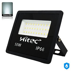 Refletor LED SMD 50W Branco Frio 6500k IP66 - A prova d'água - 1 ano de garantia