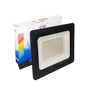 Refletor Holofote De LED 100W Branco Frio - Linha Premium 1000 Lumens CTB - Linha 100%