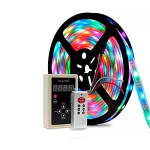 Fita LED RGB Digital Com Controle -  5 metros IP67