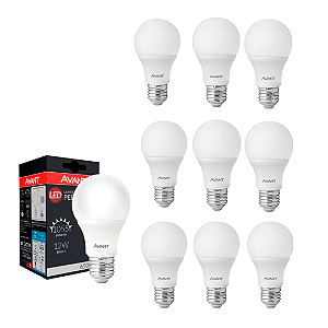 Kit lâmpada bulbo 12w Branco frio caixa com 10 peças