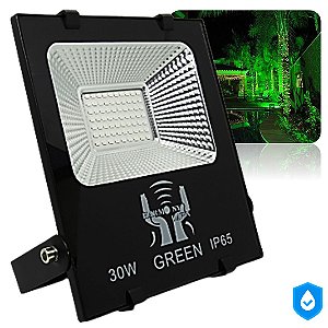 Refletor Holofote LED 30W SMD Verde a Prova D'água IP66