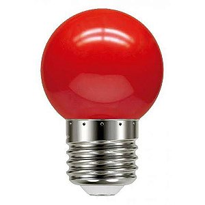 Lâmpada Bulbo 1W LED Bolinha Vermelha 220V