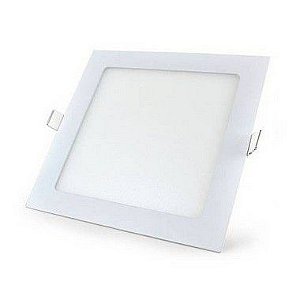 Luminária Plafon 24W LED 30X30 Quadrado Embutir Branco Quente