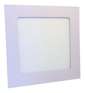 Luminária Plafon 9W LED 14x14 Quadrado Embutir Branco Quente