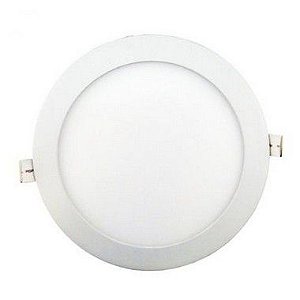 Luminária Plafon 15W LED 19cm Redondo Embutir Branco Frio